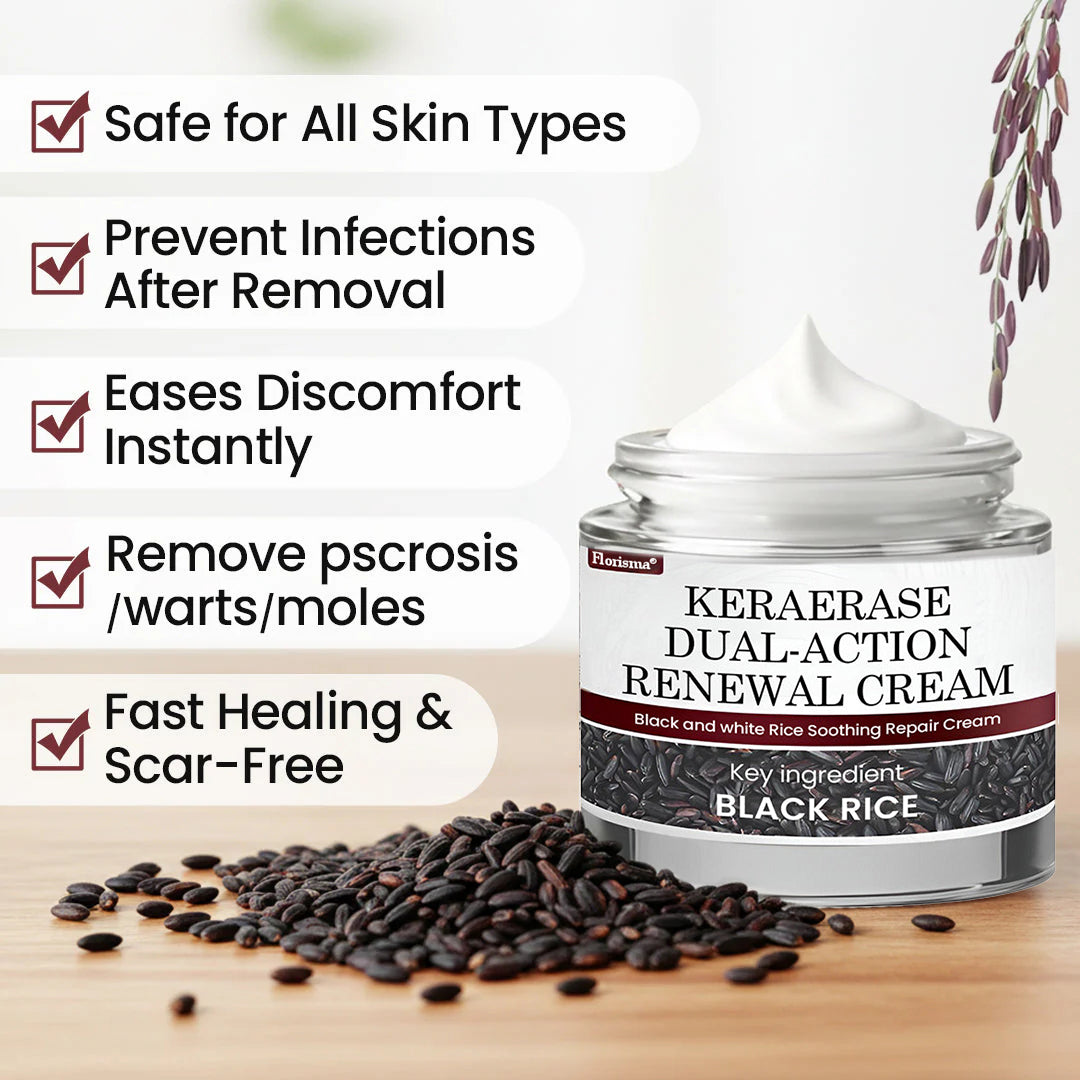 Florisma® KeraErase Dual-Action Renewal Cream – 🛡️Discover smooth, clear, and even-looking skin again with a gentle, botanical formula that targets and renews skin irregularities, skin tags, and keratin buildup without irritation⌛