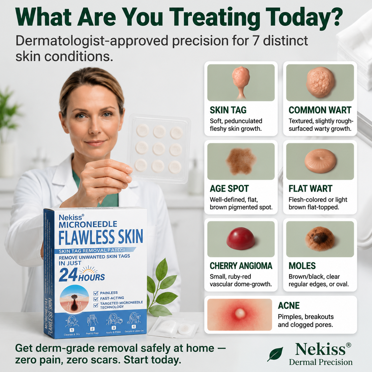👩‍⚕️💎 𝐎𝐟𝐟𝐢𝐜𝐢𝐚𝐥 𝐒𝐭𝐨𝐫𝐞 | 𝑵𝐞𝒌𝐢𝐬𝐬® 🌿 𝐁𝐨𝐭𝐚𝐧𝐢𝐜𝐚𝐥 𝐌𝐢𝐜𝐫𝐨𝐧𝐞𝐞𝐝𝐥𝐞 𝐇𝐲𝐝𝐫𝐨𝐜𝐨𝐥𝐥𝐨𝐢𝐝 𝐏𝐚𝐭𝐜𝐡 (𝐅𝐨𝐫 𝐒𝐤𝐢𝐧 𝐓𝐚𝐠𝐬, 𝐒𝐦𝐚𝐥𝐥 𝐒𝐤𝐢𝐧 𝐆𝐫𝐨𝐰𝐭𝐡𝐬, 𝐖𝐚𝐫𝐭𝐬, 𝐌𝐨𝐥𝐞𝐬, 𝐀𝐠𝐞 𝐒𝐩𝐨𝐭𝐬 & 𝐏𝐢𝐠𝐦𝐞𝐧𝐭𝐚𝐭𝐢𝐨𝐧 𝐂𝐨𝐧𝐜𝐞𝐫𝐧𝐬)